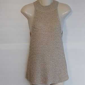 Zara Cream Knit Sleeveless Sweater Tank Top